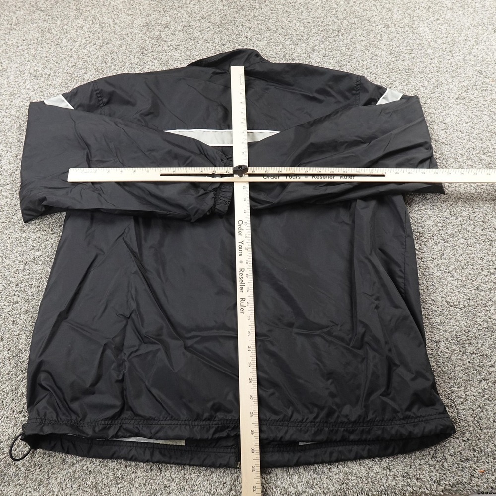 VTG Nike Jacket‎ Mens XL Black Full Zip Reflective Windbreaker Coat Run Gym Y2K - Picture 6 of 10